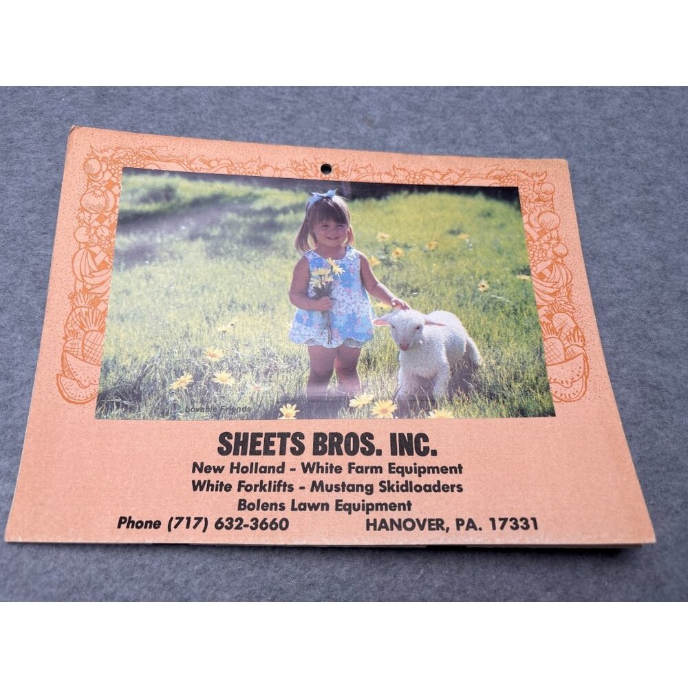 Vintage 1985 Sheets Bros. Inc. Calendar with Meat Charts & Recipes